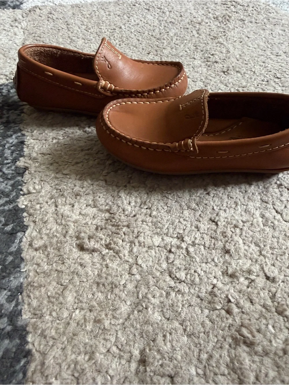 Jacadi Paris Brown Leather Children Moccasin-Style Loafer Shoe- Size 24